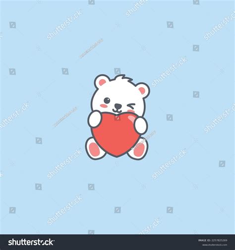 Cute Polar Bear Winking Eye Red Stock Vector (Royalty Free) 2257825269 ...