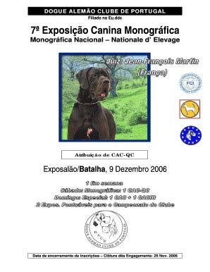 Preenchível Disponível cpc 7 Exposi o Canina Monogr fica do Dogue Alem