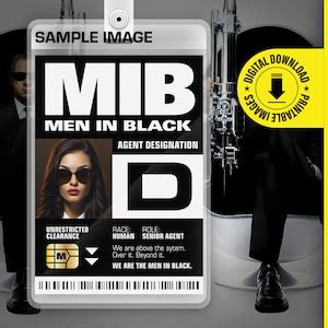 Mib Personalized Agent Men In Black Id Badge Card Halloween Cosplay