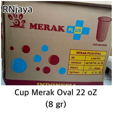 Jual Gelas Plastik Cup Oval Merk Merak Plus 22 Oz 8 Gr Shopee Indonesia