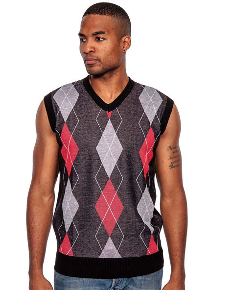 True Rock Men S Argyle V Neck Sweater Vest Ebay