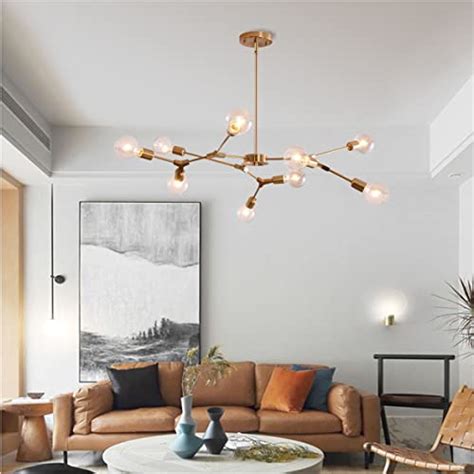 Buy KCO Lighting Modern Sputnik Chandelier Brushed Brass Hanging Lamp