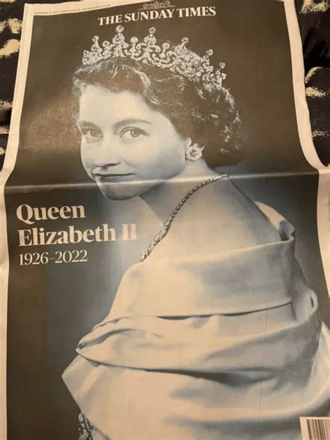 Sunday Times Newspaper Th September King Charles Queen Elizabeth