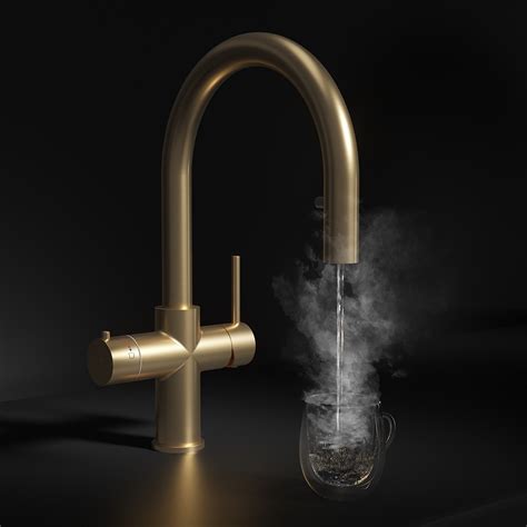 Soho Brushed Brass In Instant Boiling Hot Water Kitchen Tap