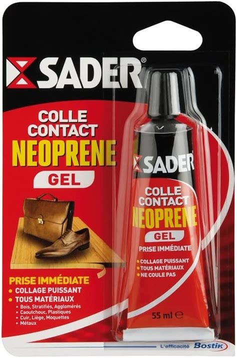 Sader Colle Contact Néoprène Gel Tube 55 ML Multi matériaux