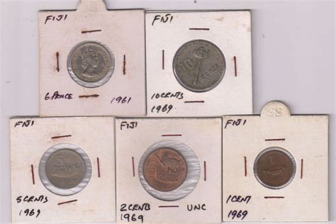 Fiji 5 Different Coins Kb Coins And Currencies