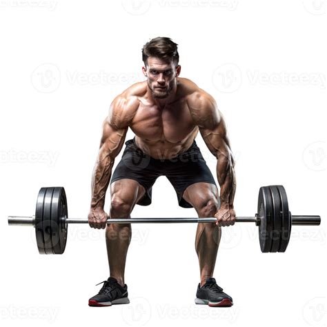 Muscular Man Lifting Heavy Weights In A Fitness Session 44245065 Png