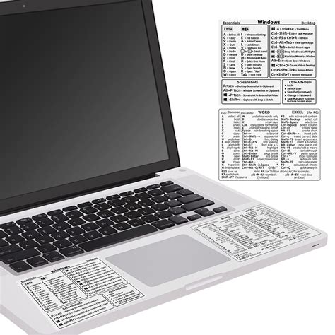 Pcs Keyboard Shortcut Sticker Quick Reference Guide For Laptop Word