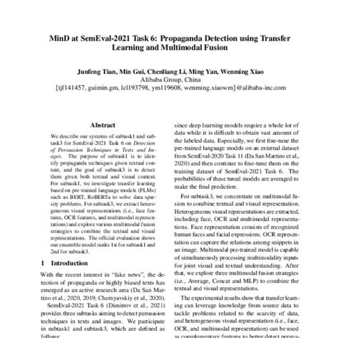 Mind At Semeval Task Propaganda Detection Using Transfer