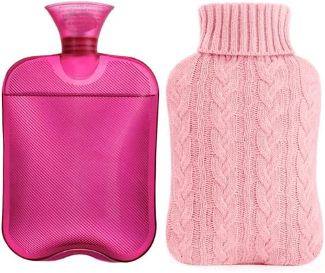 Samply Hot Water Bottle With Knitted Cover 2l Hot Water Bag For Hot