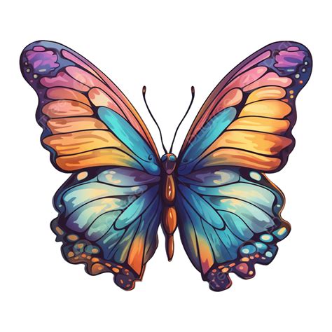 Butterfly Colorful Fantasy Cartoon Butterfly Dream Cartoon Png