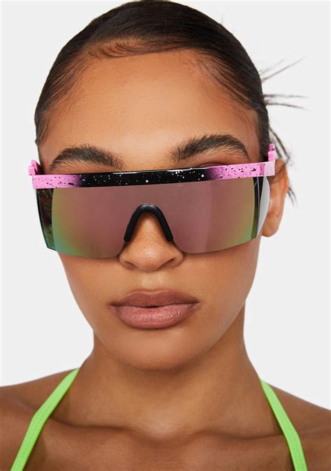 Shield Sunglasses Reflective Lenses Pink Dolls Kill