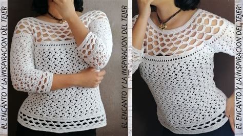 Bonita Facil Y Rapida Blusa A Crochet Sin Costuras Zawati Talla L