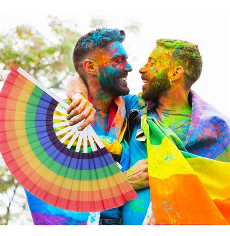 Abanico Grande Pl Stico Tela Bandera Orgullo Gay Pride Lgbt Mercadolibre