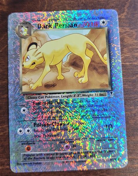 LP Reverse Holo Pokemon DARK PERSIAN Card LEGENDARY COLLECTION Set 6