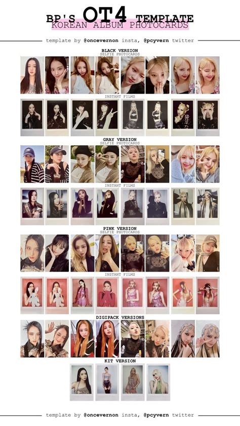 Born Pink Blackpink All Photocards Template