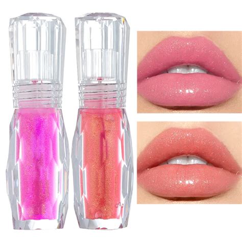 D Glossy Lip Tint Care Serum Plump Lip Gloss Glitter Liquid Lipstick Shimmer Nude Lip Tattoo