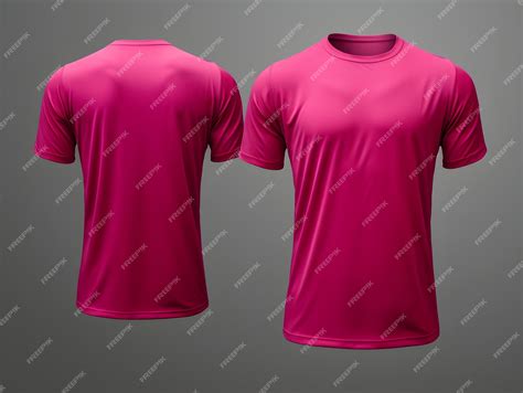 Premium AI Image | Hot pink t shirt front and back view clothes on isolated white background