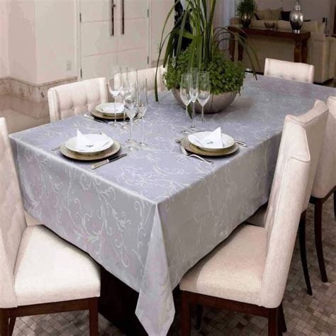 Toalha De Mesa Retangular Em Cetim De Jacquard 10 Lugares 1 45x3 0