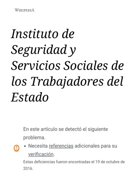 Instituto De Seguridad Y Servicios Sociales De Los Trabajadores Del