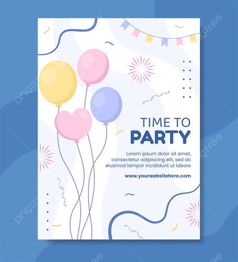 White Party Poster Template Hand Drawn Cartoon Background Vector