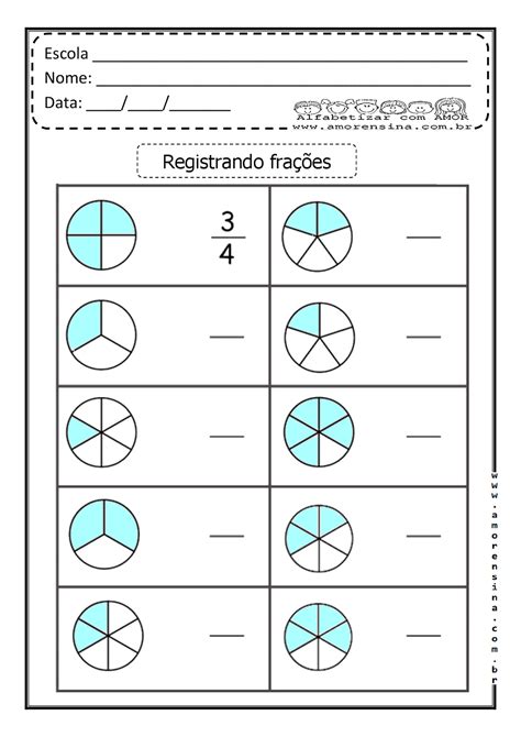 Atividades Sobre Fração 4 Ano REVOEDUCA