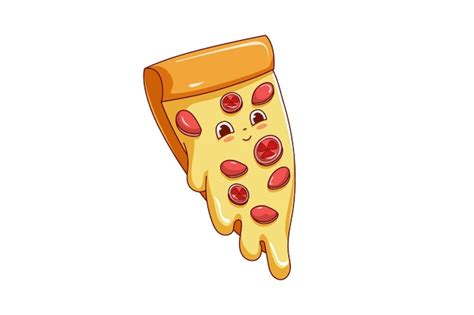 Premium Vector Cute Pizza Character Design Illustration