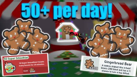 How To Farm Gingerbread Bears Fast Per Day Bee Swarm Simulator