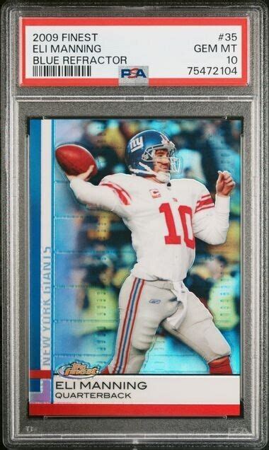 2009 Topps Finest Blue Refractor 35 Eli Manning 429 For Sale Online