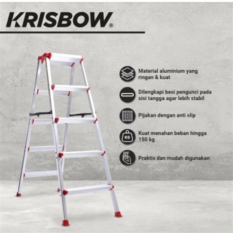 Jual Tangga Lipat Krisbow Tangga Lipat Aluminium Step Merah