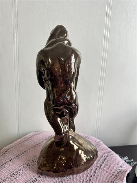 Nude Statue Nude Couple Kissing Statement Art Sculpture Collectible Nude Hand Painted