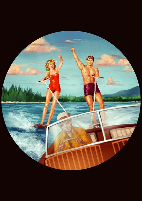 Vintage Water Skiing Illustration 99designs Water Skiing Vintage