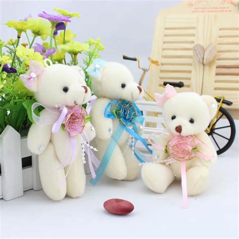 Teddy Bear Flower Bouquet Material Soft Mini 12pcs Lot With Dress