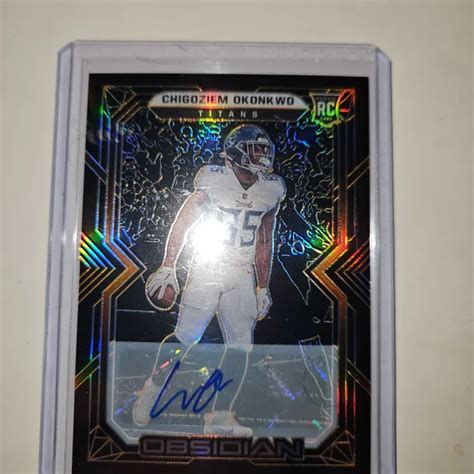 2022 Panini Obsidian Chigoziem Okonkwo Rookie RC AUTO 99 Titans