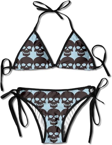 Leisue Death Skull Bones Pirate Womens Sexy Bikini Set