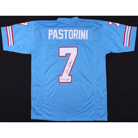 Dan Pastorini Signed Oilers Jersey Inscribed Luv Ya Blue Jsa Coa