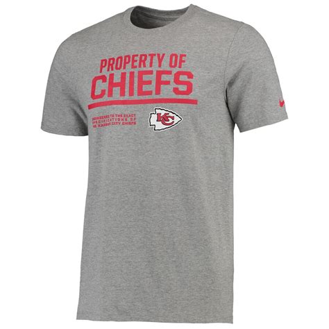 Kansas City Chiefs Nike Property Of T-Shirt - Heathered Gray