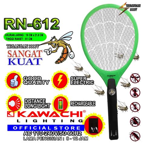 Kawachi Raket Nyamuk Rn Plus Senter Lazada Indonesia