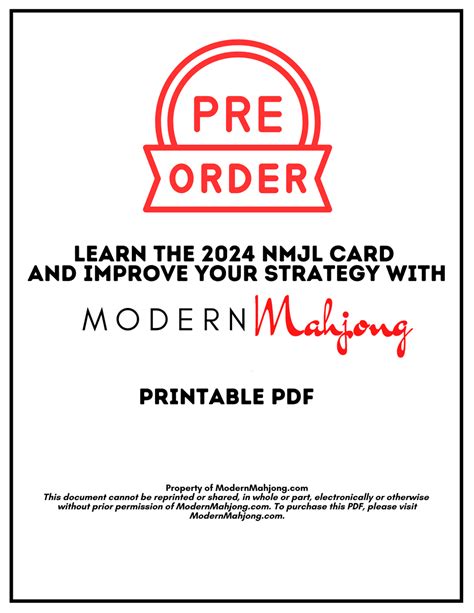 Printable PDF Learn the 2024 National Mah Jongg League Card _ CARD MUS – Modern Mahjong