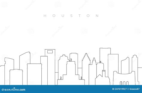 Outline Houston Skyline Stock Vector Illustration Of Buildings