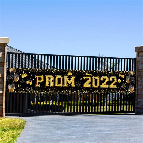 Pack Of 2 Large Prom 2023 Banner Graduation Party Decorations Black