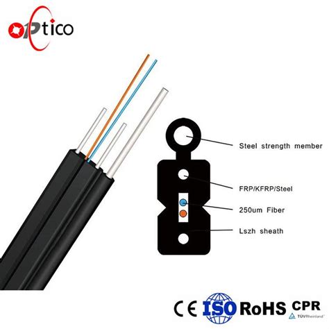 Cina 4 Core G657a Outdoor Fiber Optic Ftth Drop Cable Produsen Dan