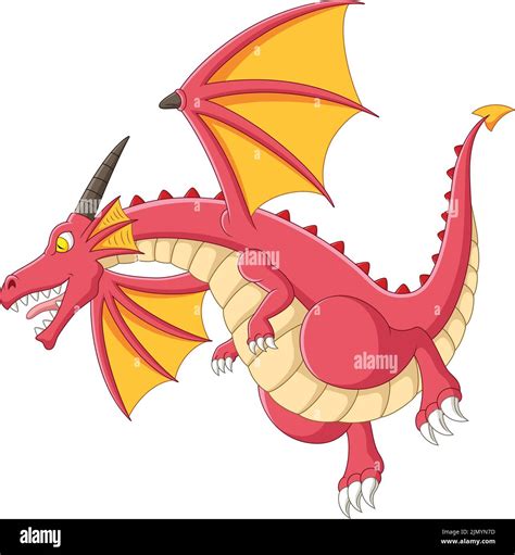 Cartoon Red Dragon On White Background Stock Vector Image And Art Alamy