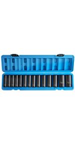 Tuzkozs Inch Drive Deep Point Impact Socket Set Sae Cr Mo Alloy