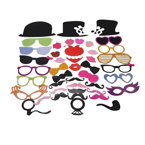 44pcs Set Photo Booth Props Moustache Funny Photography Moustache Props