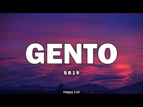 Gento SB19 Lyrics YouTube