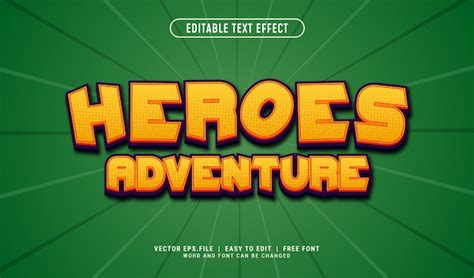 Premium Vector Heroes Adventure Text Effect Style