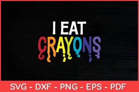 I Eat Crayons Funny Kids Coloring Graphic by Craft Drawing · Creative ...