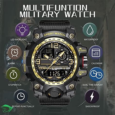 findtime Militär Große Armbanduhr Herren Uhren Analog Digitaluhr 5 ATM