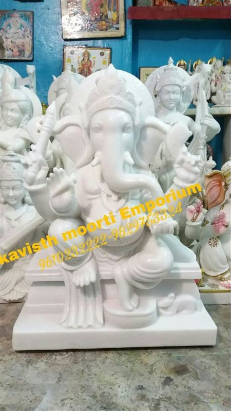 Multicolor Marble Shree Ganesha Idol Packaging Type Wooden Box At Rs